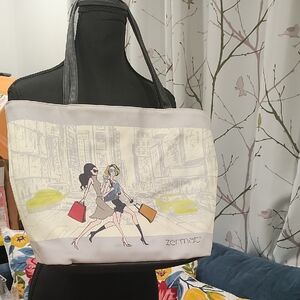 Stylish Women's Tote Bag - Gray and Black